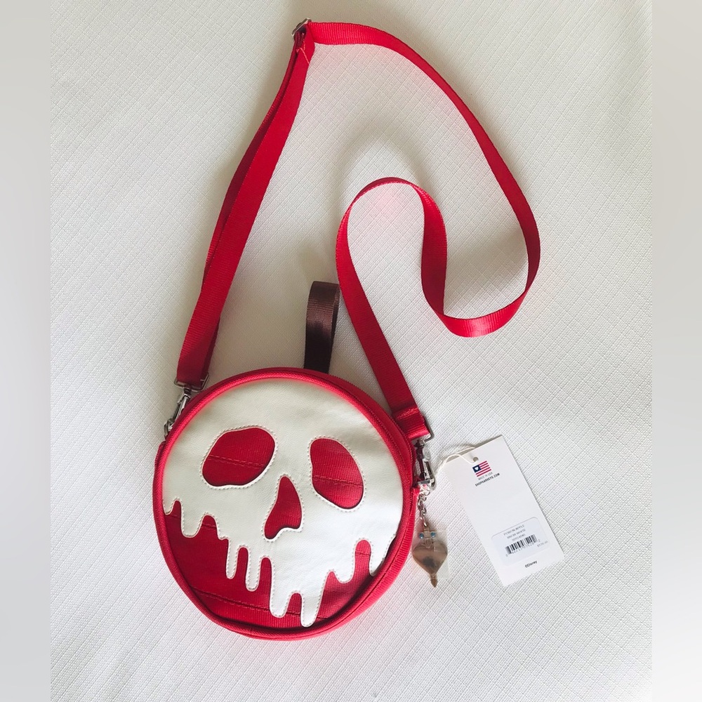 Red Skull Drip Crossbody Bag